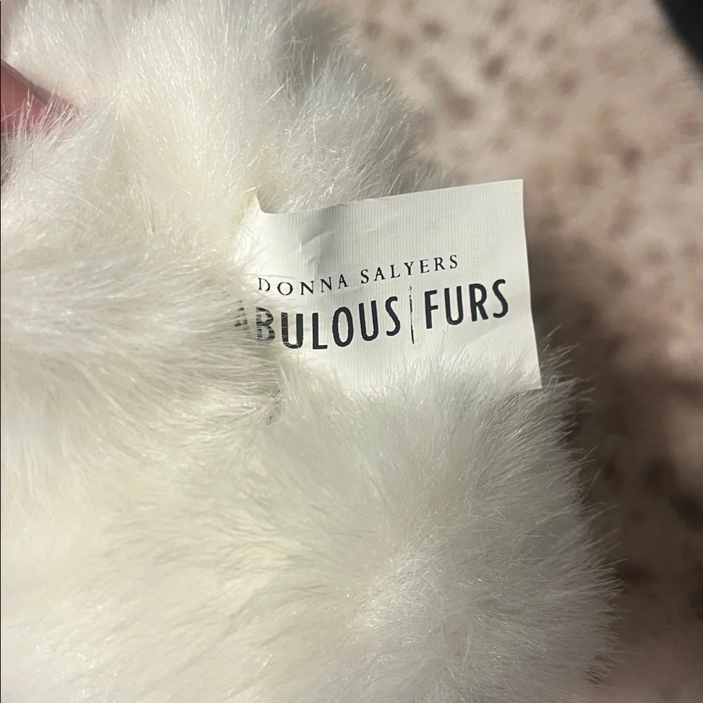 Set of 2 Fabulous Furs Scrunchies White Green and Red
